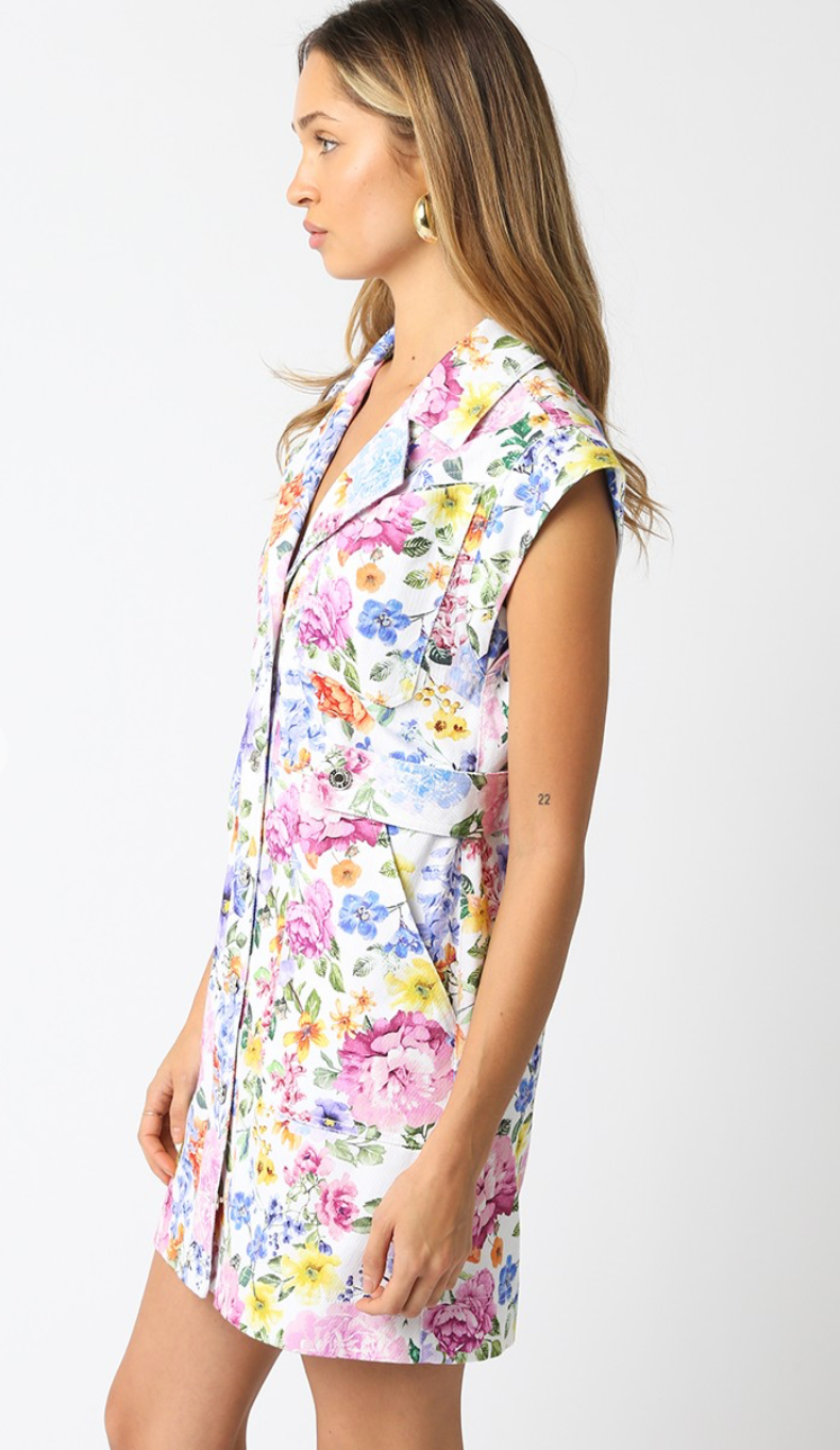 In Full Bloom Denim Dress