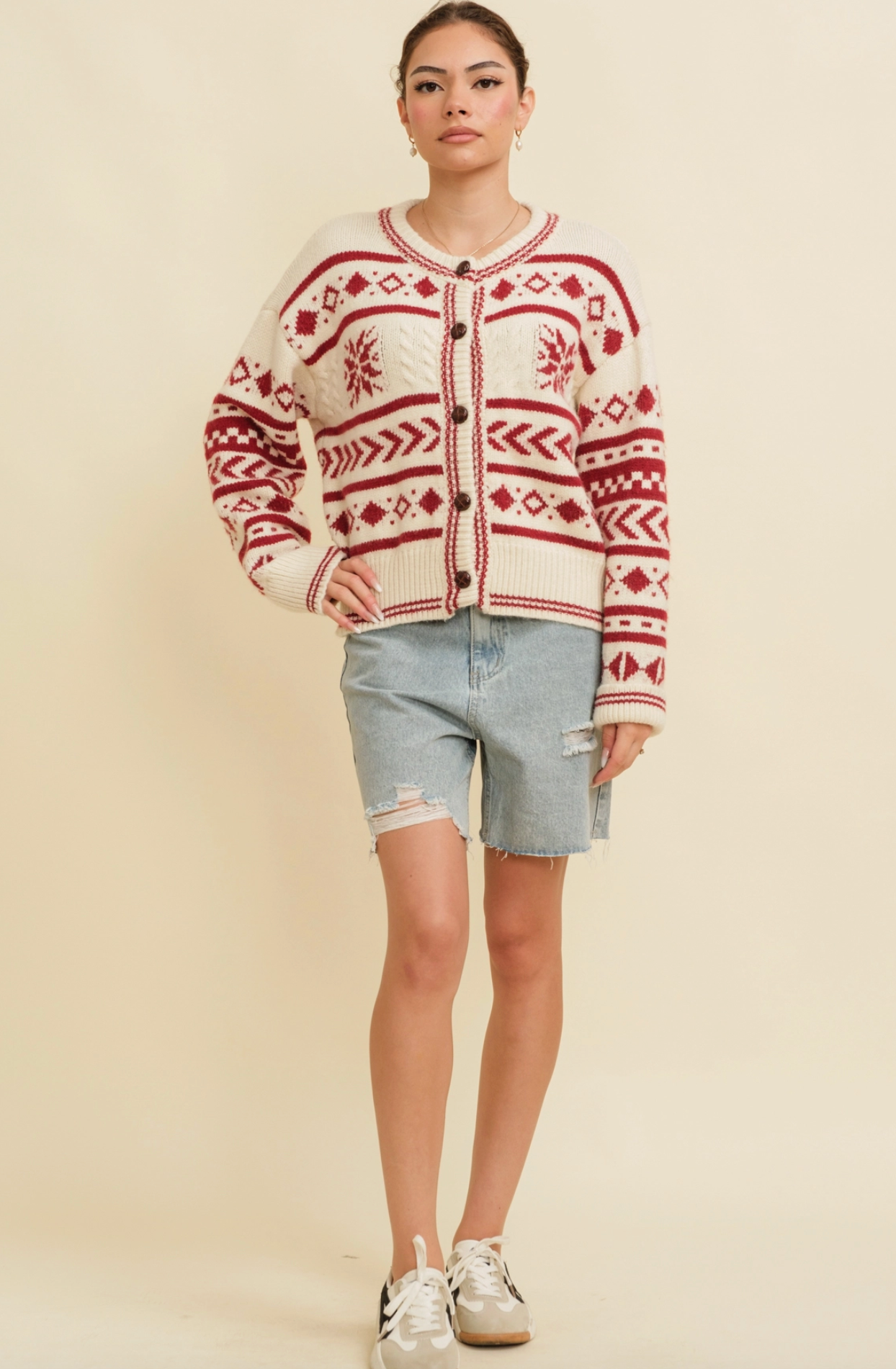 Holiday Button Up Sweater