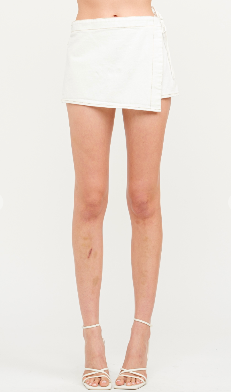 Ashton White Wrap Skort