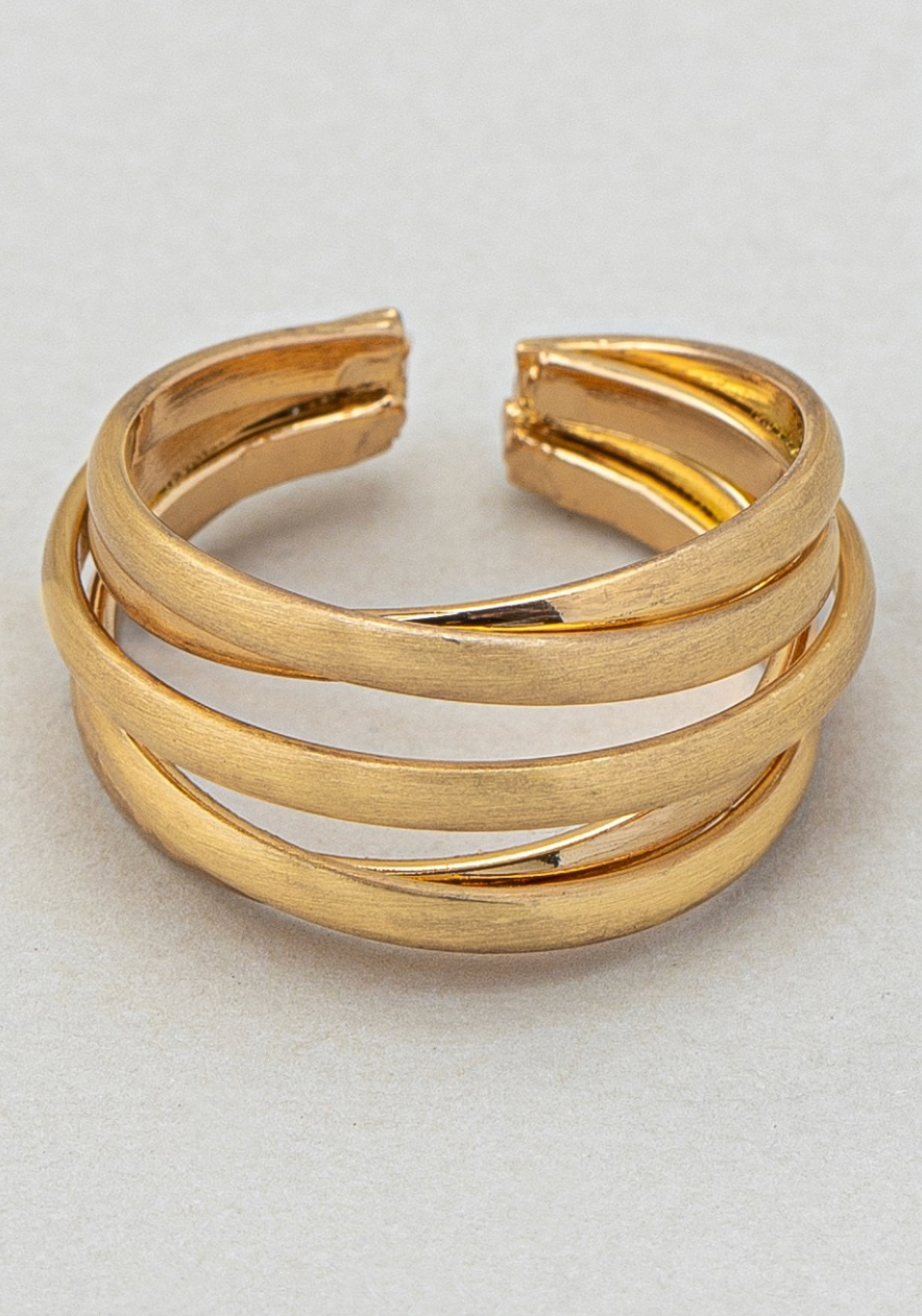 Brushed Gold Stack Ring