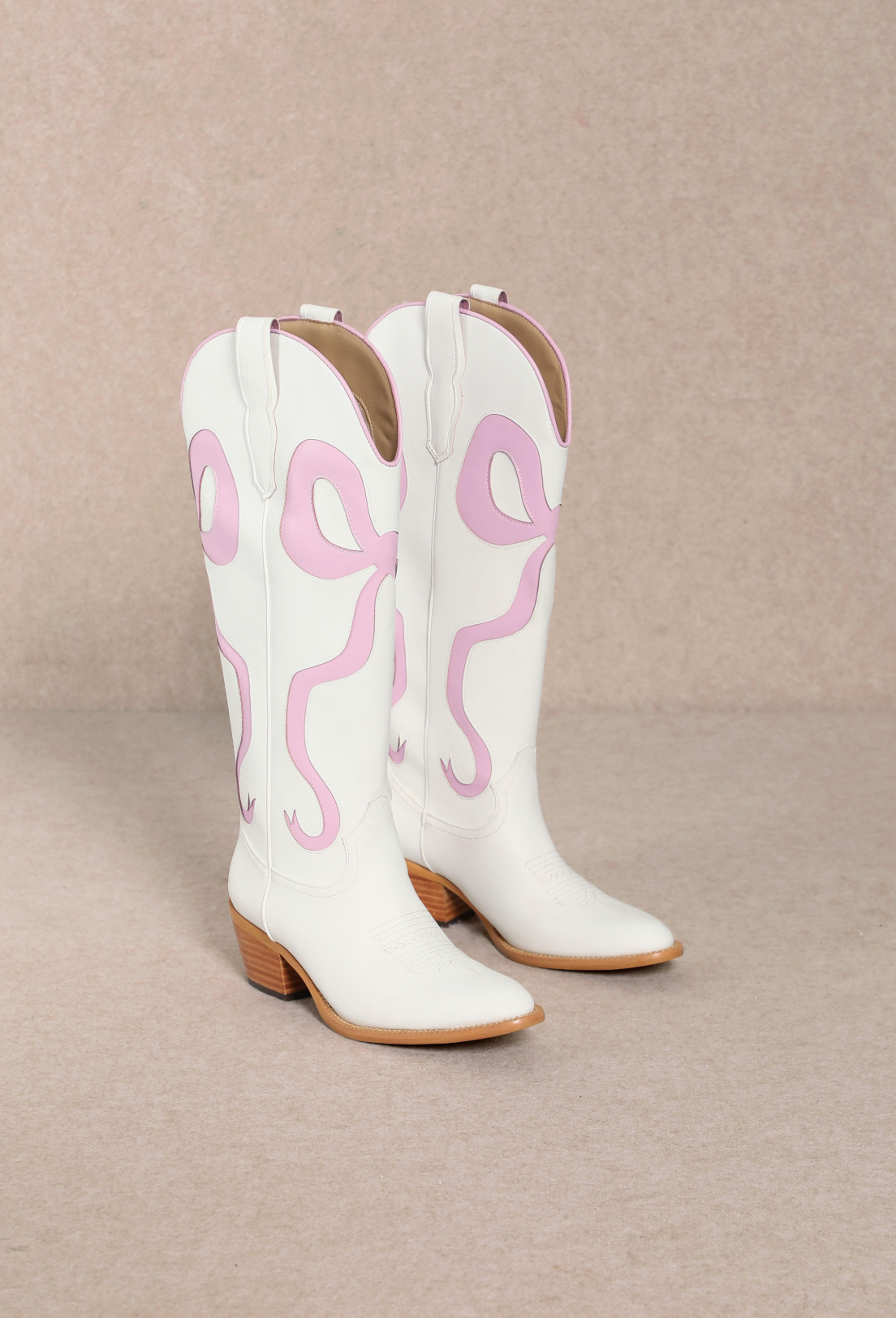 Ruby Bow Boots Baby Pink – Clothe Boutique - Main Image