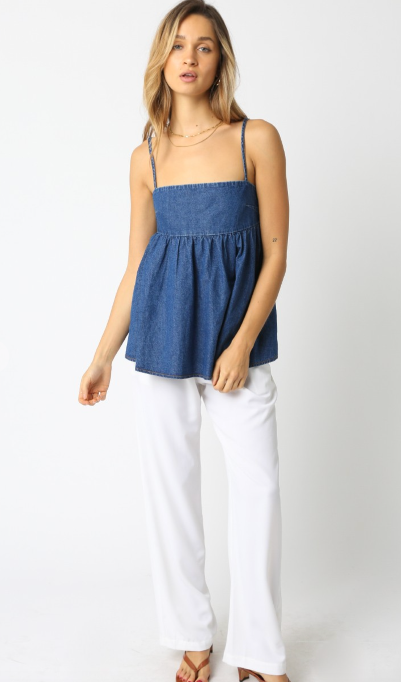 Denim Babydoll Top