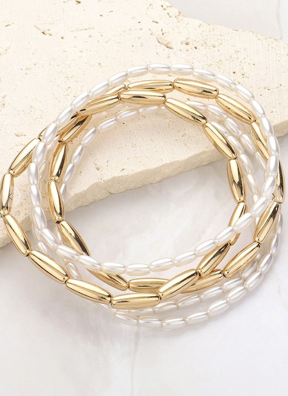 Multi Pearl Bead 5PC Bracelets