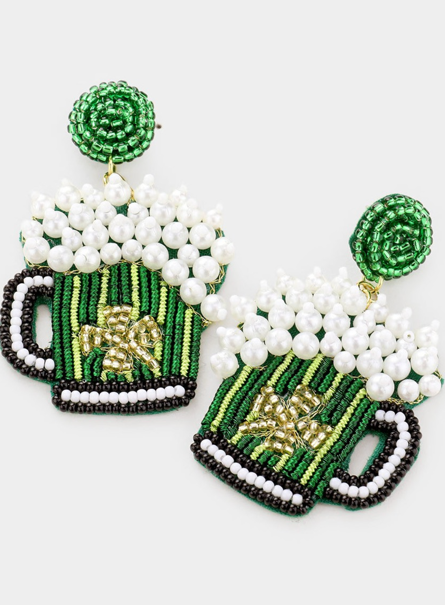 St. Pattys Beer Earrings
