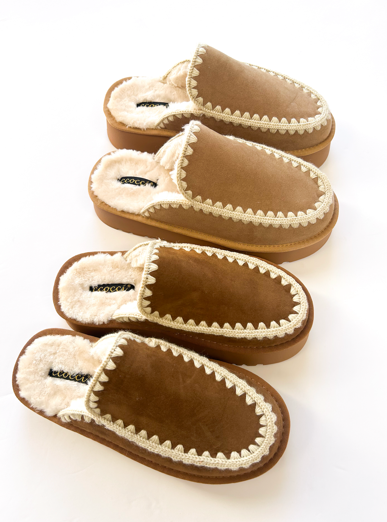 Amber Fur Lined Moccasins Camel