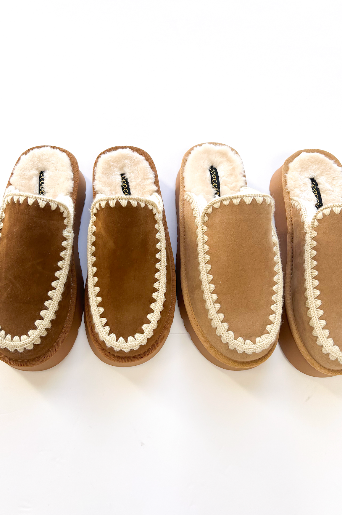 Amber Fur Lined Moccasins Camel