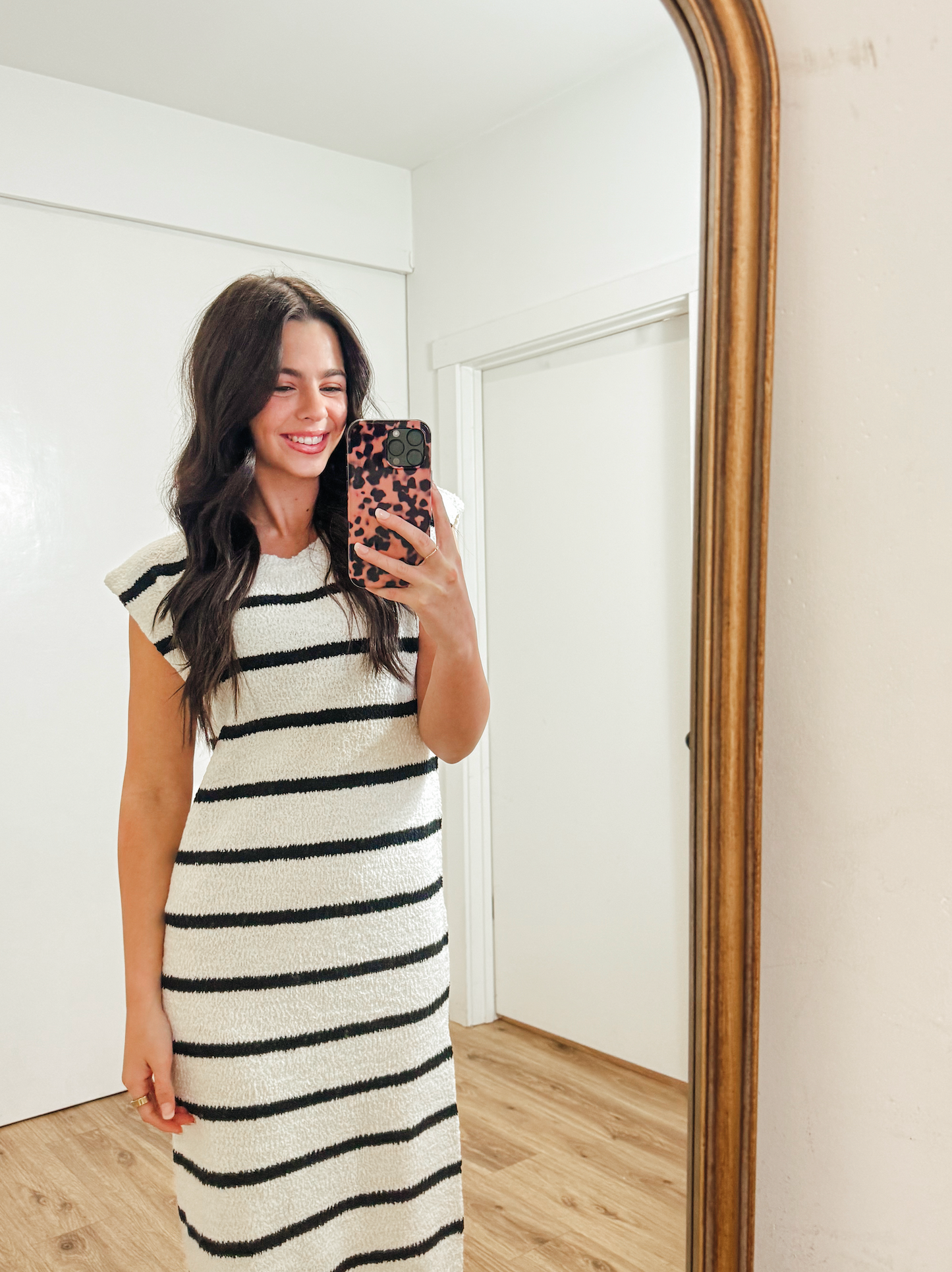 Stripe Sweater Midi Dress