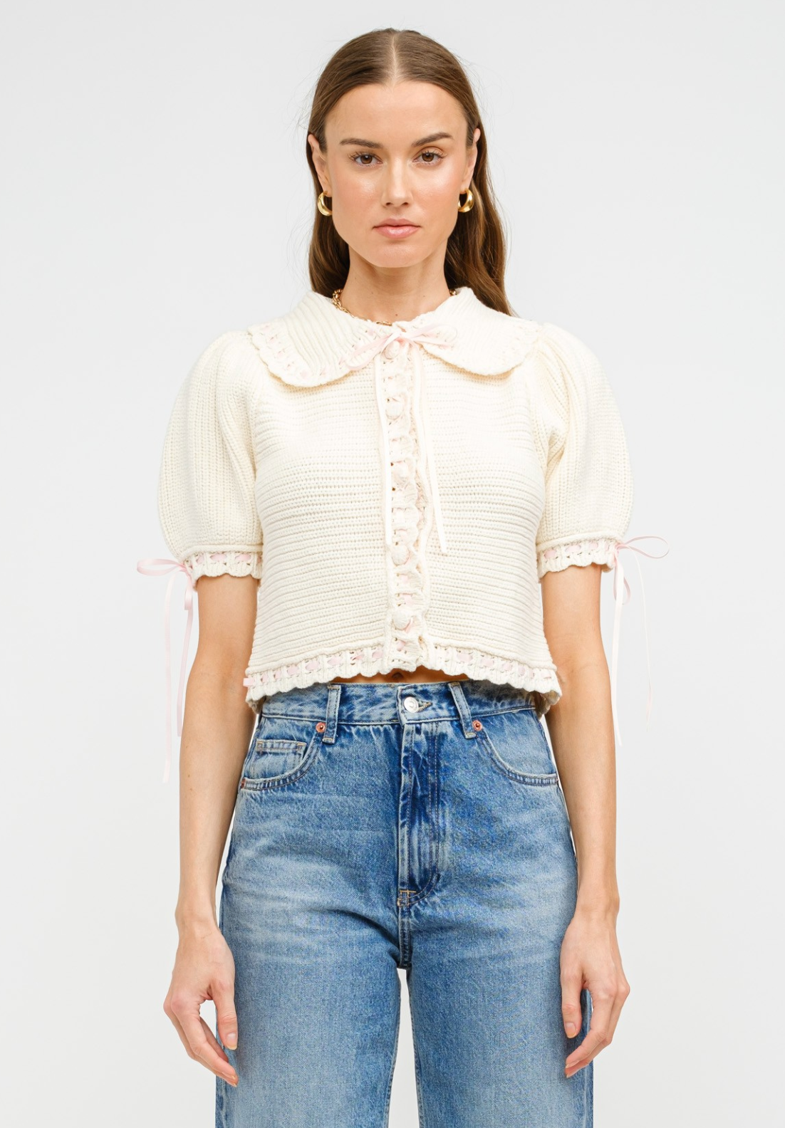 Lily Crochet Scallop Knit Top
