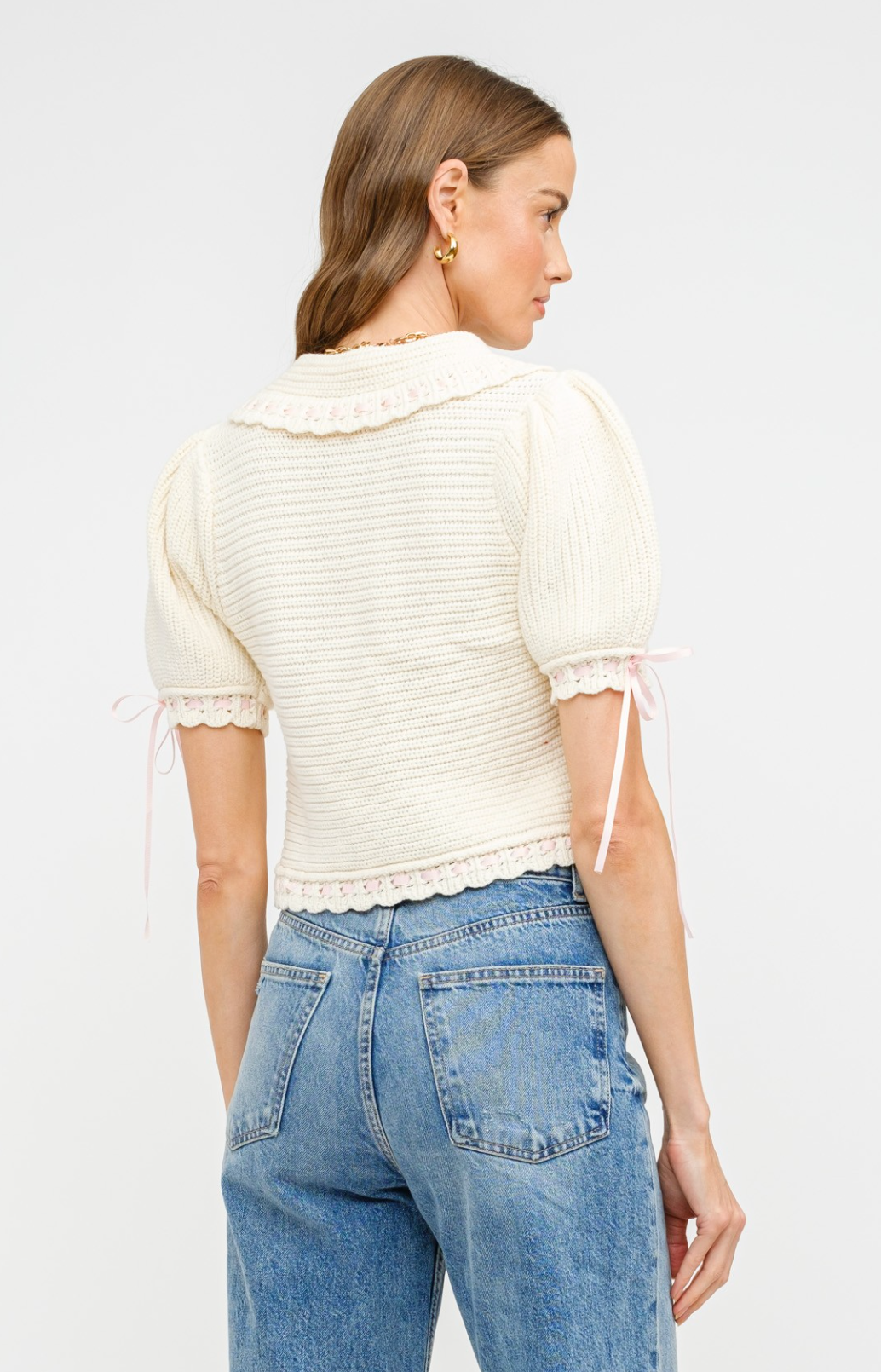 Lily Crochet Scallop Knit Top