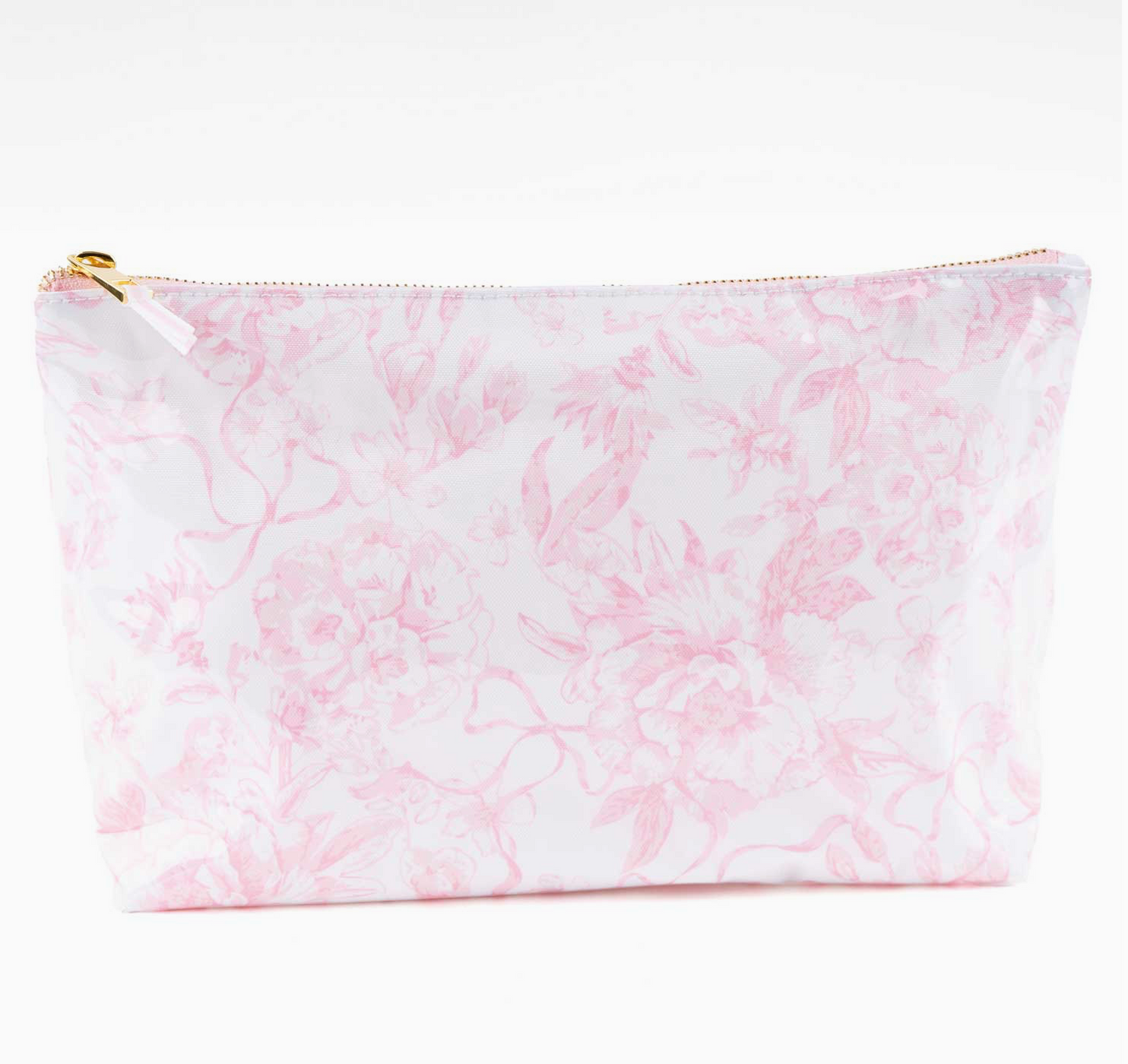 Pink Toile Travel Cosmetic Bag