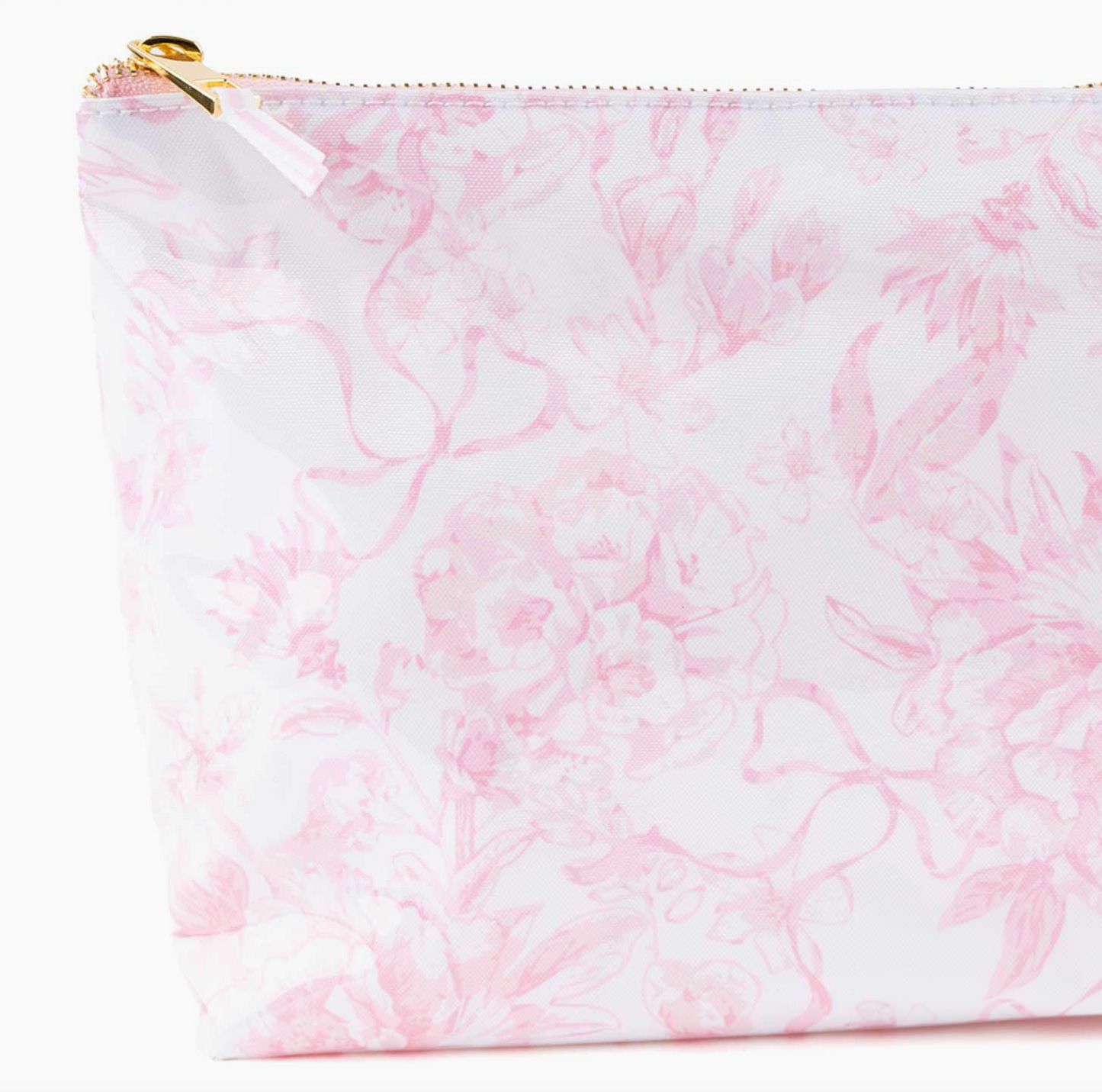 Pink Toile Travel Cosmetic Bag