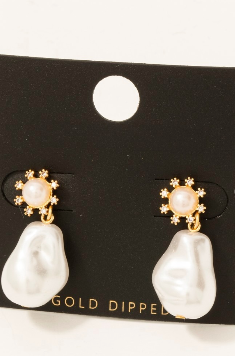 Pearl Drop CZ Studs