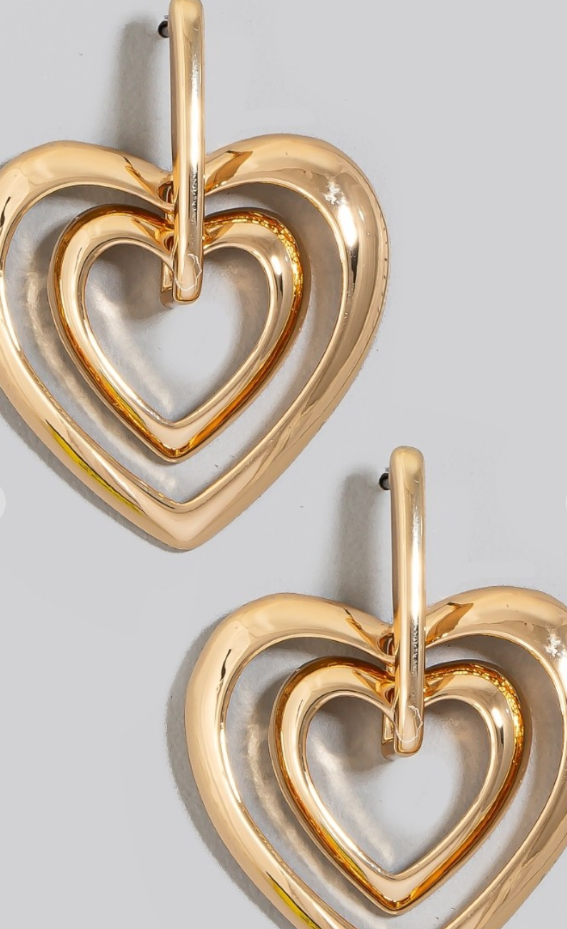 Layered Heart Earrings