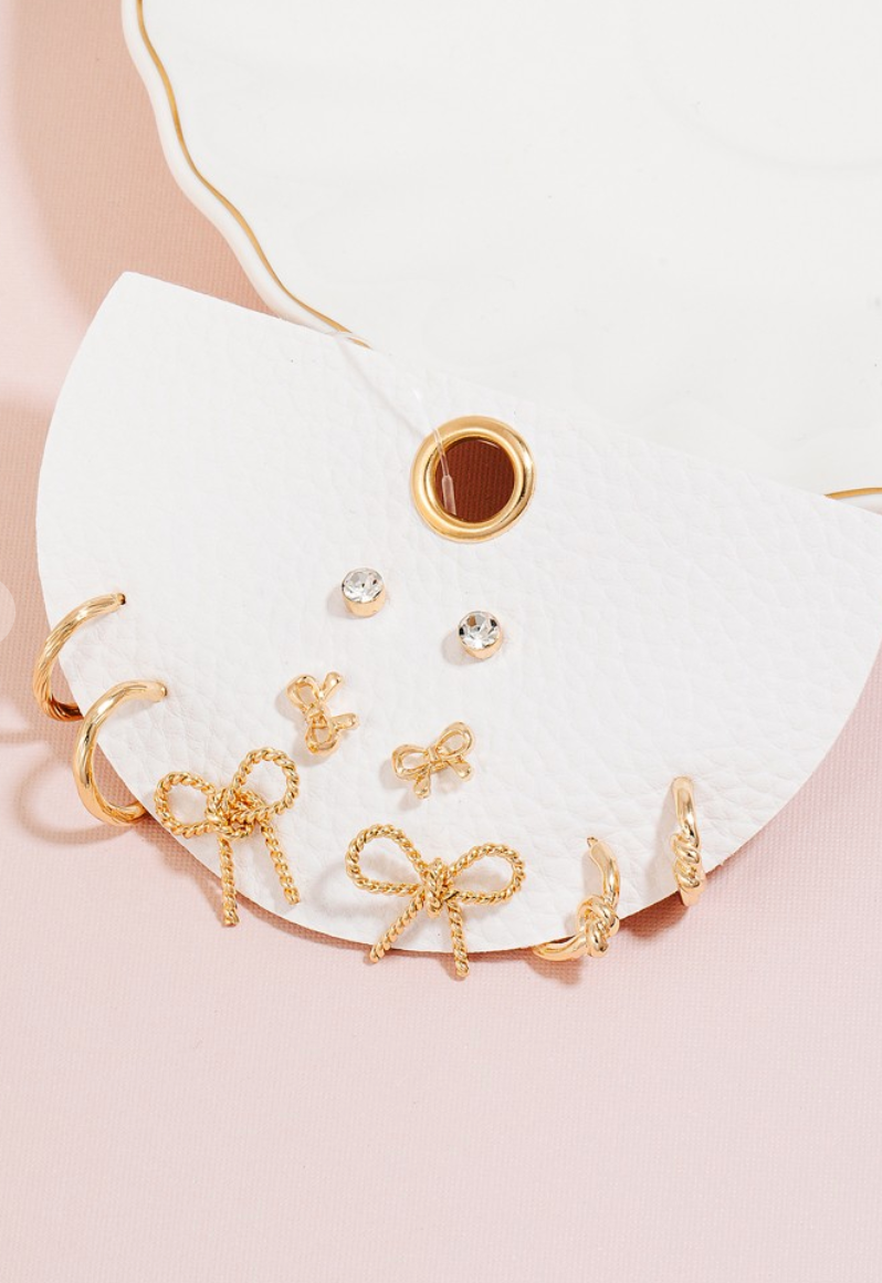 Mixed Ribbon Stud Set