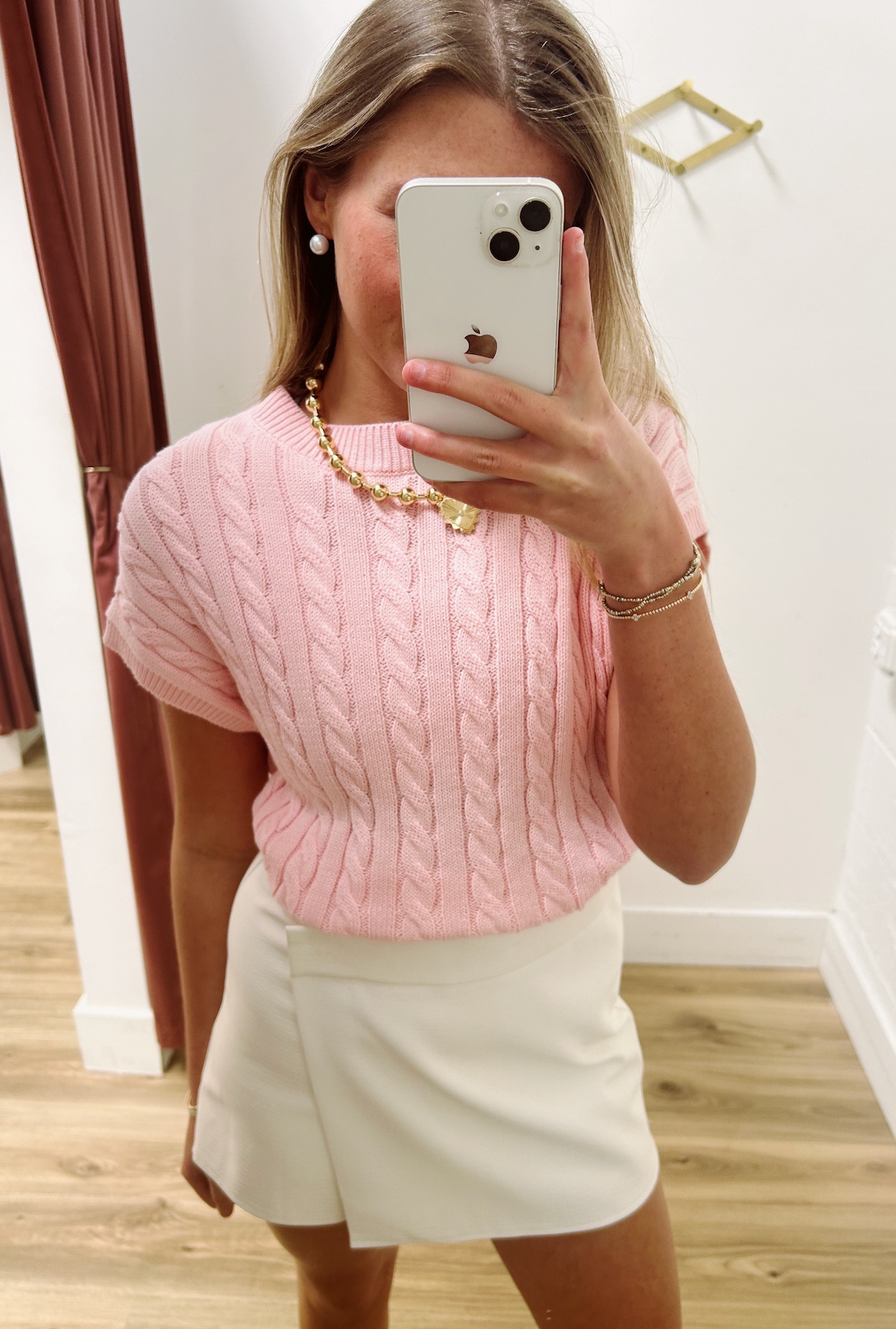 White Croc Pleather Skort