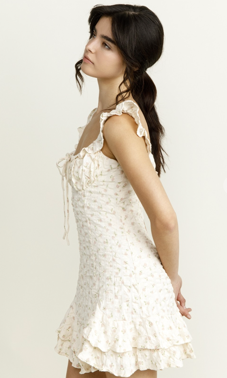 Dana Ivory/Pink Floral Dress