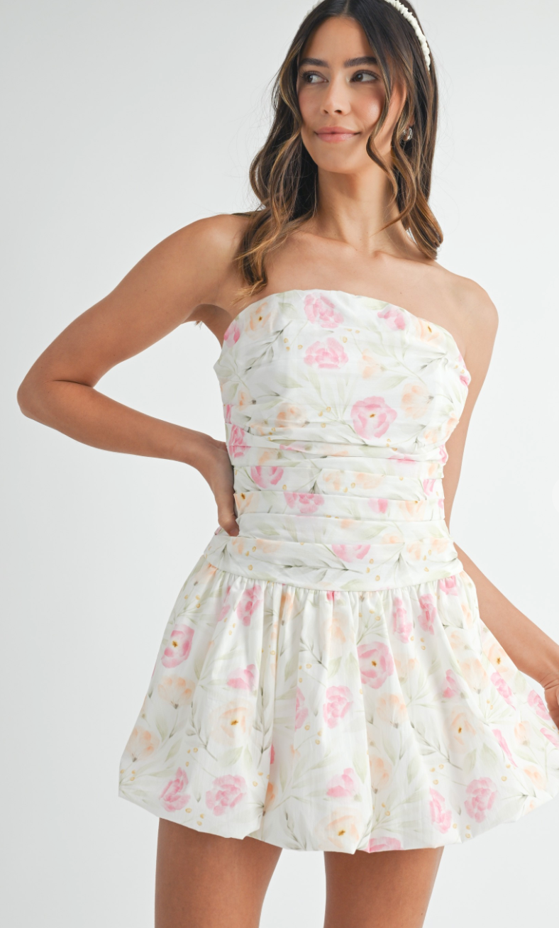 Maggie Floral Bubble Hem Dress