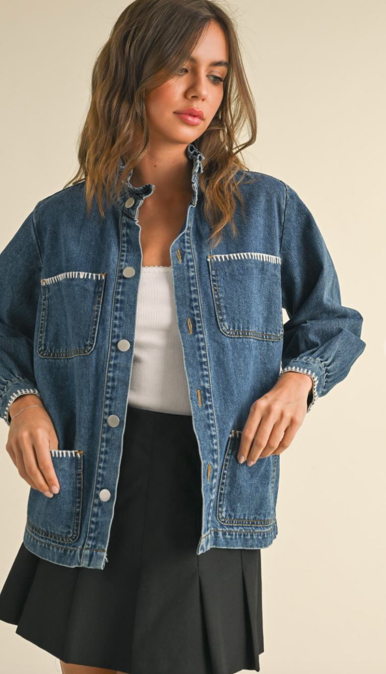 Stitch Detail Denim Jacket