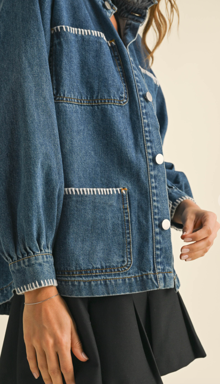 Stitch Detail Denim Jacket