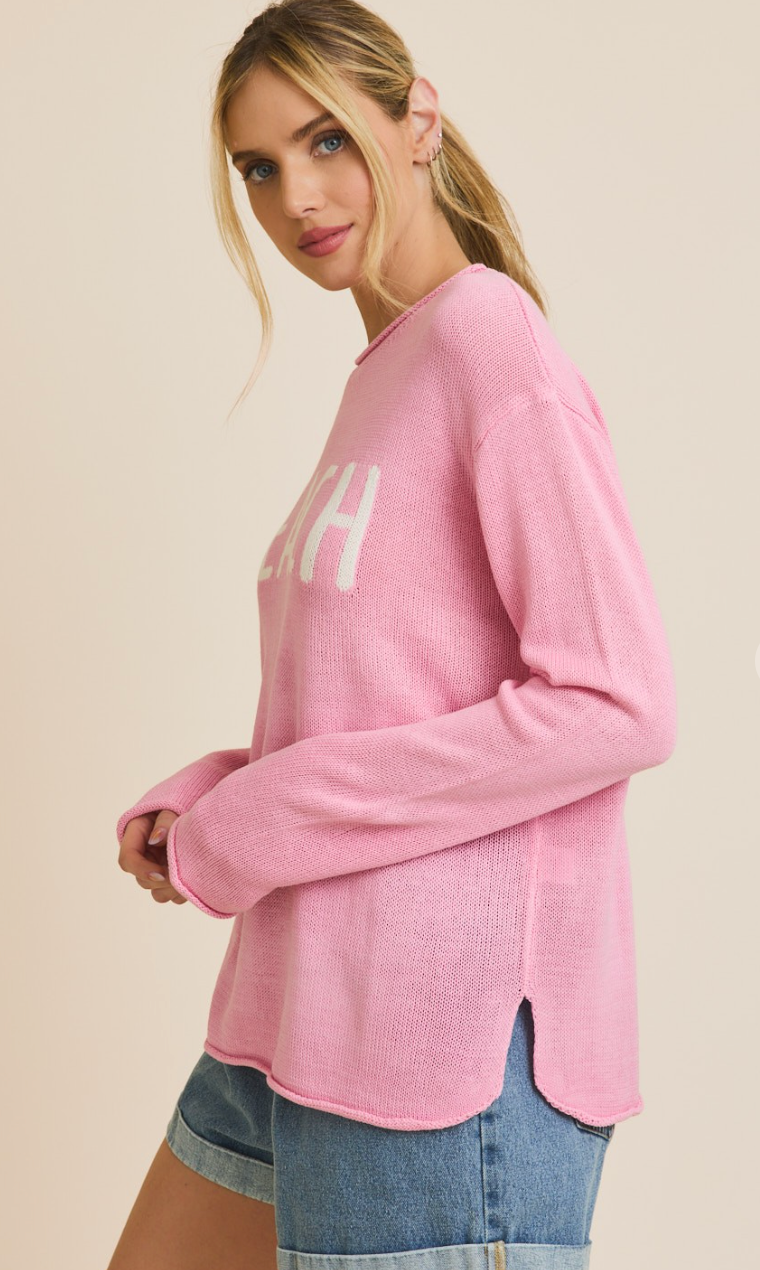 Beach Pink Sweater Top