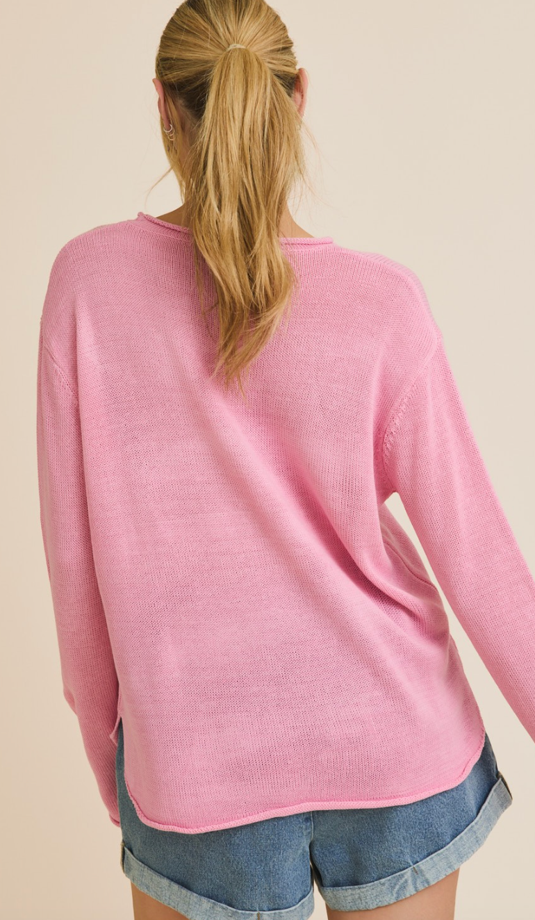 Beach Pink Sweater Top