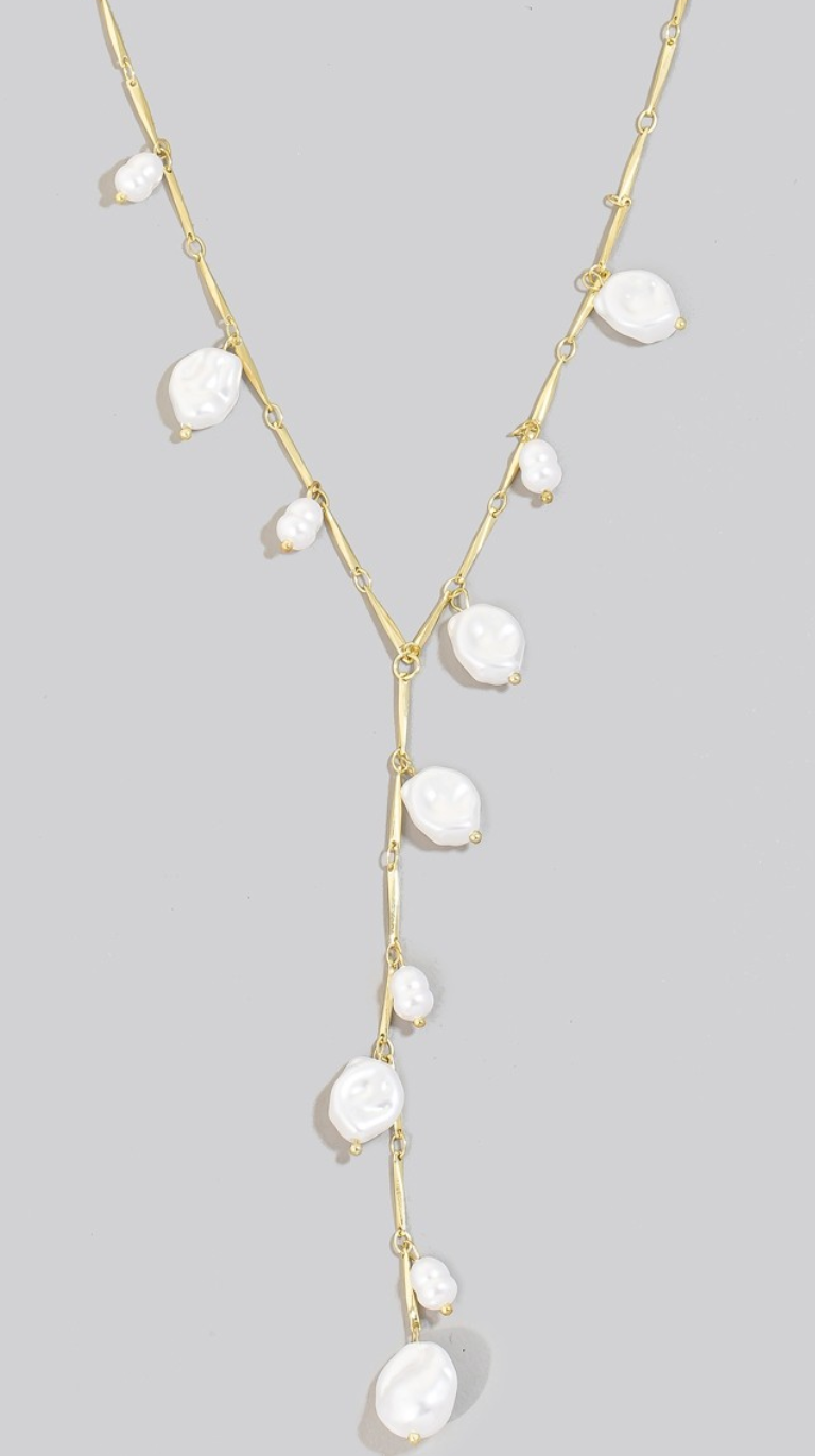 Pearl Charm Y Neckalce