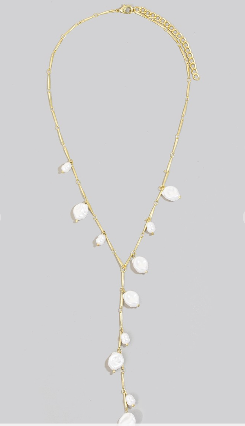 Pearl Charm Y Neckalce