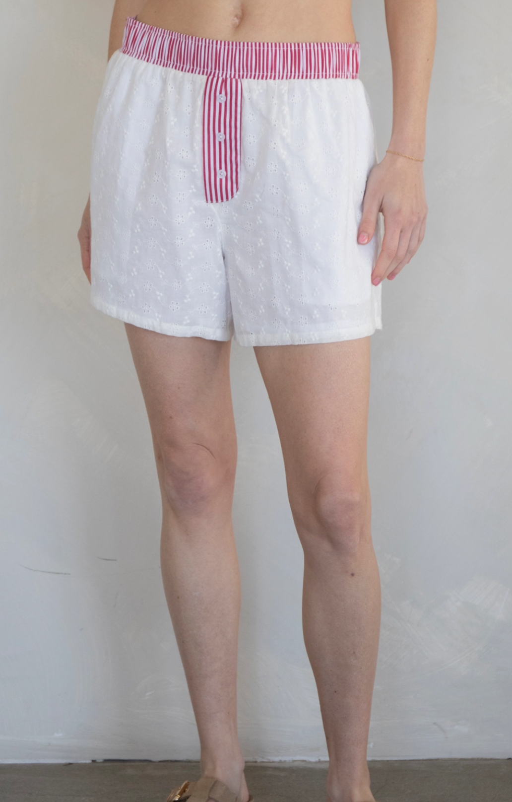 Cotton Eyelet Boxer Shorts