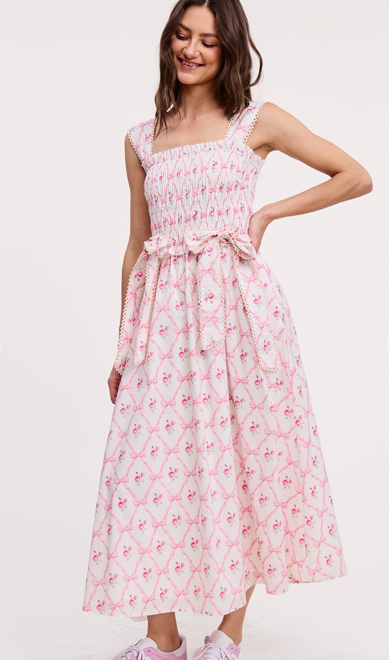 Romantic Ribbon Midi Dress