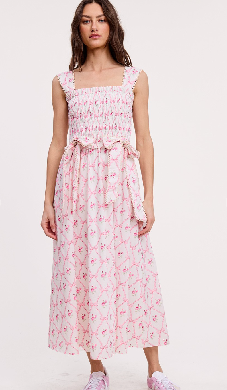 Romantic Ribbon Midi Dress