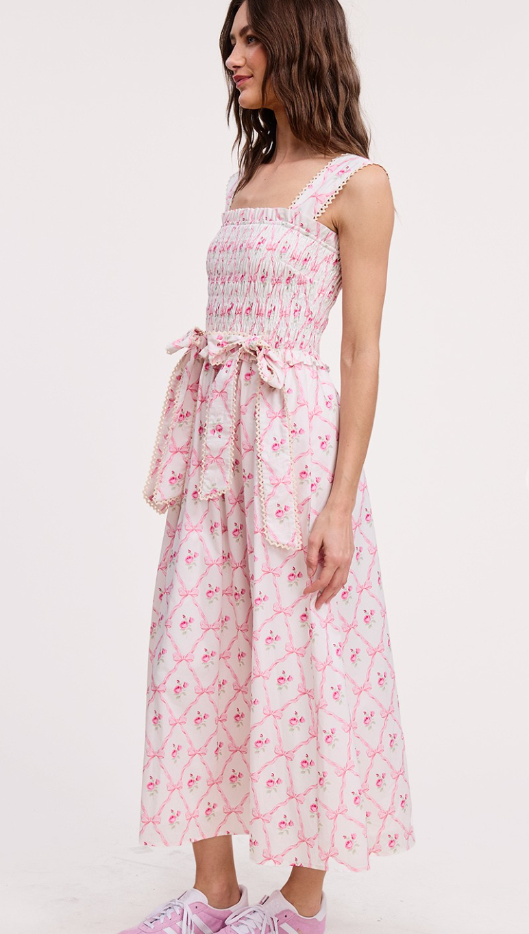 Romantic Ribbon Midi Dress