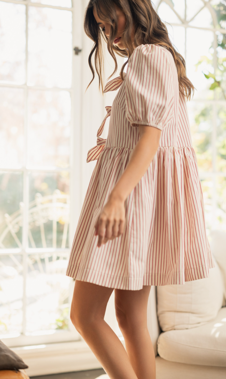 Meghan Stripe Bow Tie Dress