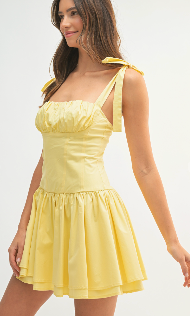 Yellow Corset Panel Dress