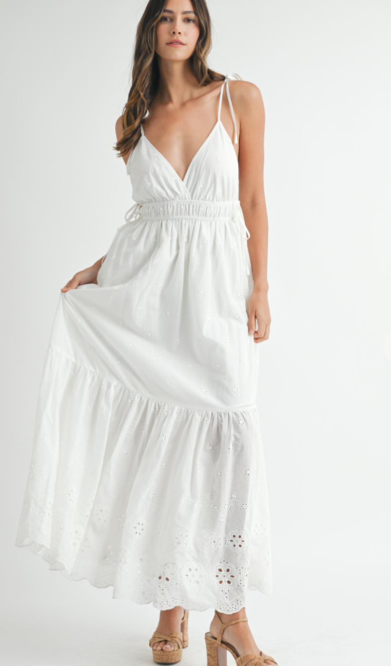 Eden Eyelet Maxi Dress White