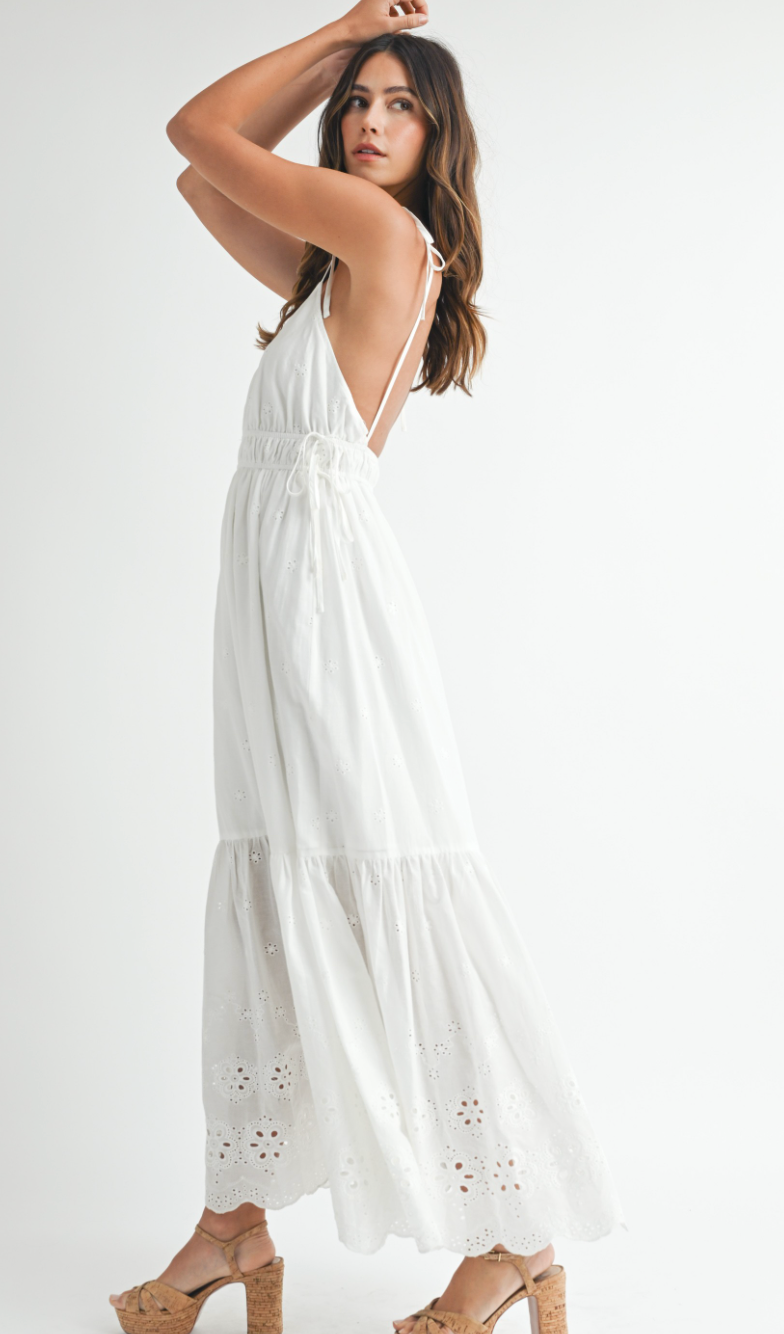 Eden Eyelet Maxi Dress White