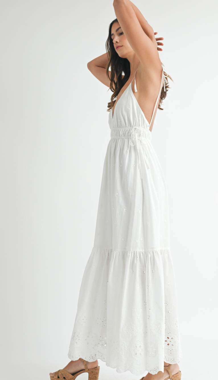 Eden Eyelet Maxi Dress White