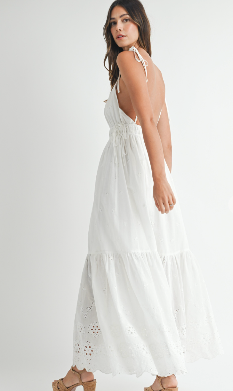 Eden Eyelet Maxi Dress White