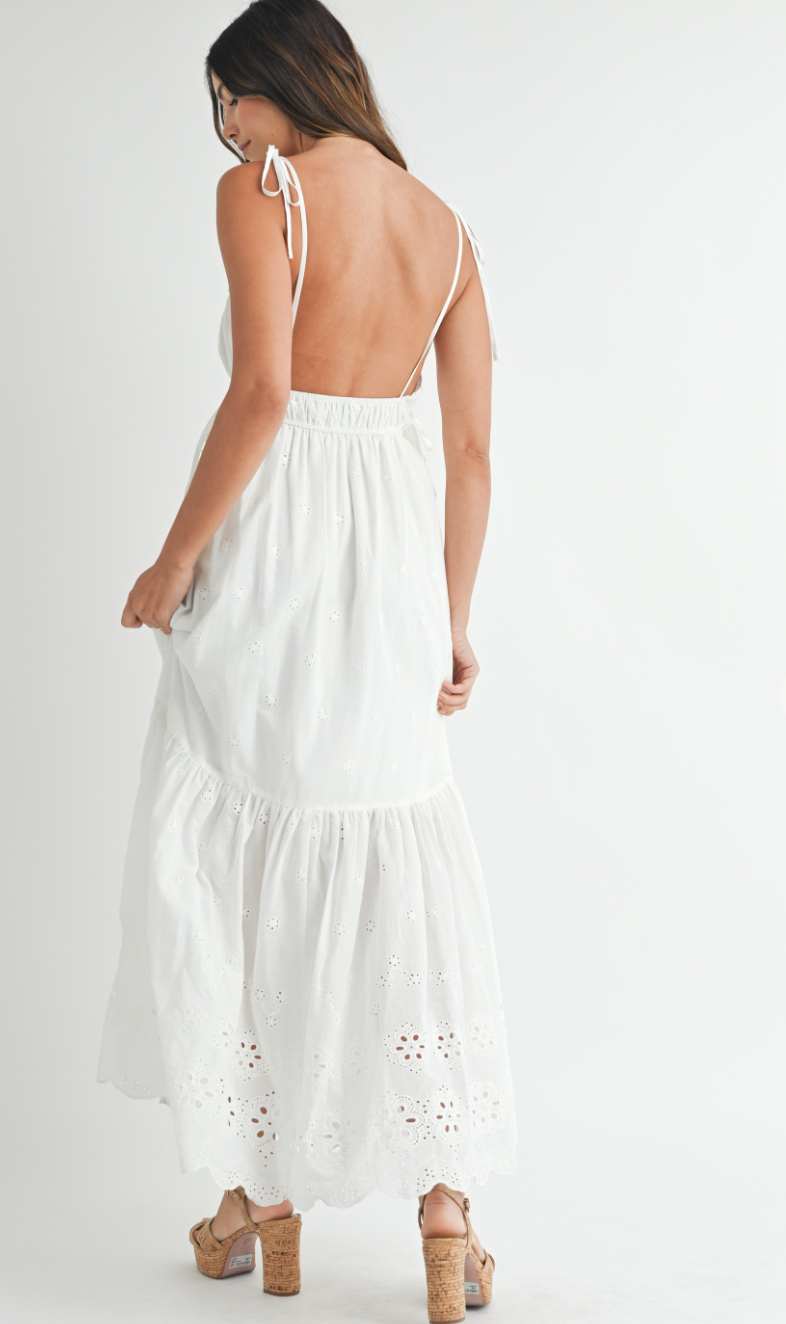 Eden Eyelet Maxi Dress White