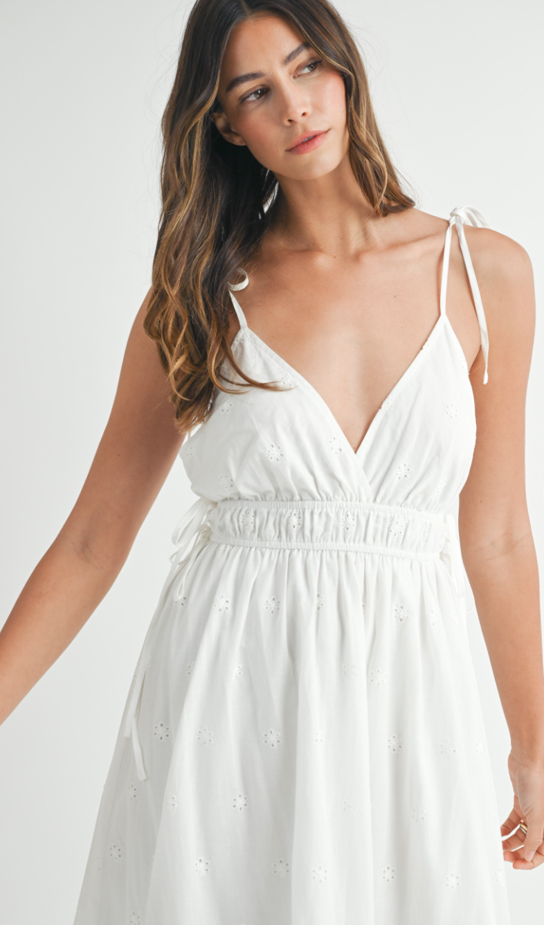 Eden Eyelet Maxi Dress White