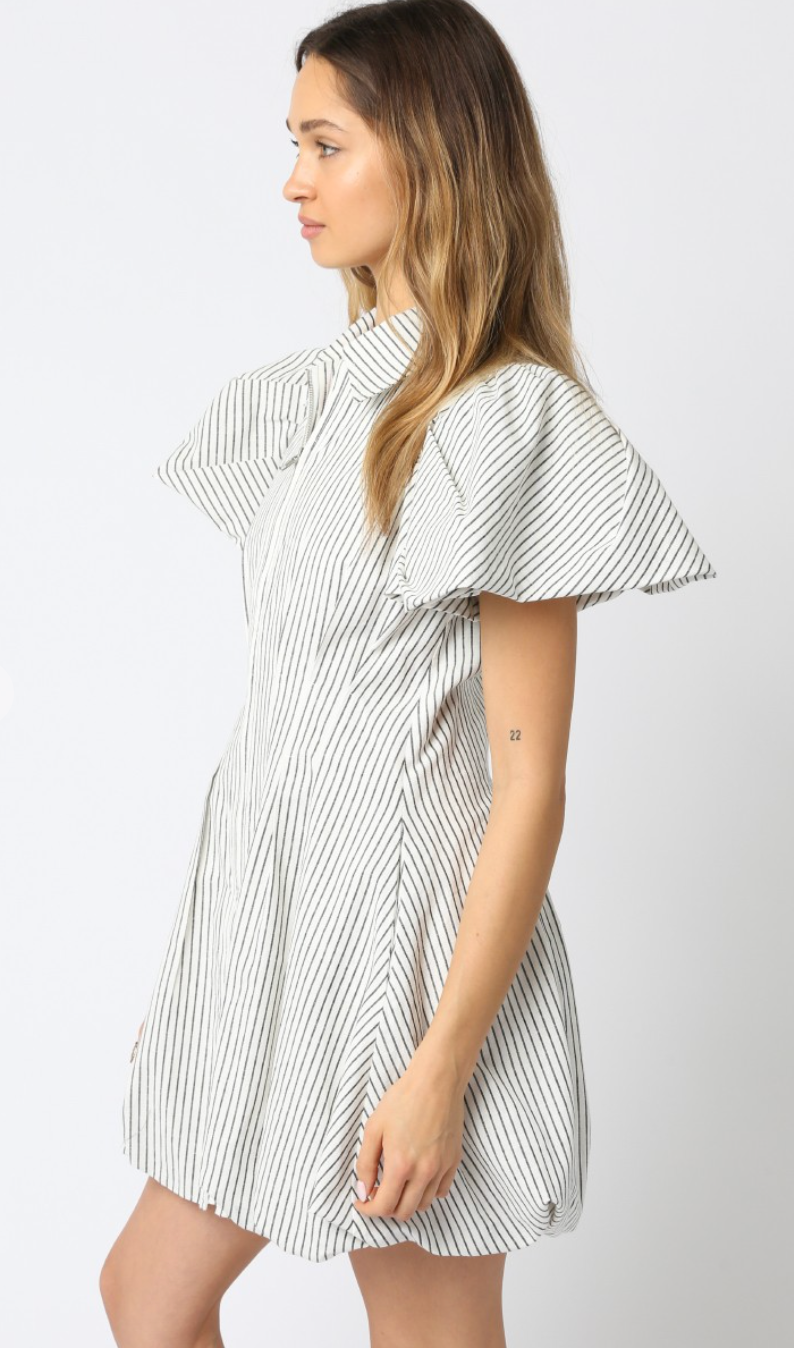 Brea Stripe Bubble Hem Dress