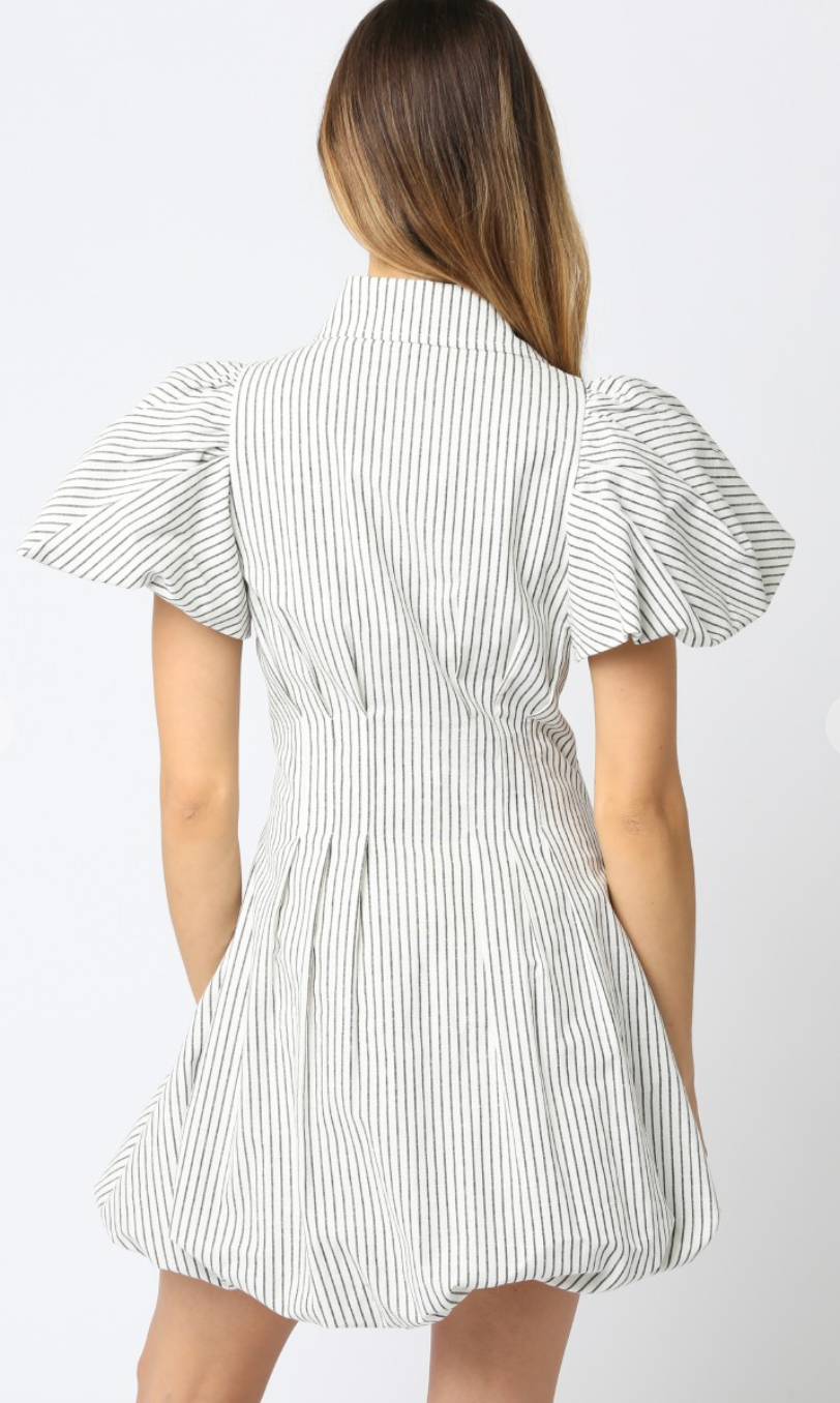 Brea Stripe Bubble Hem Dress