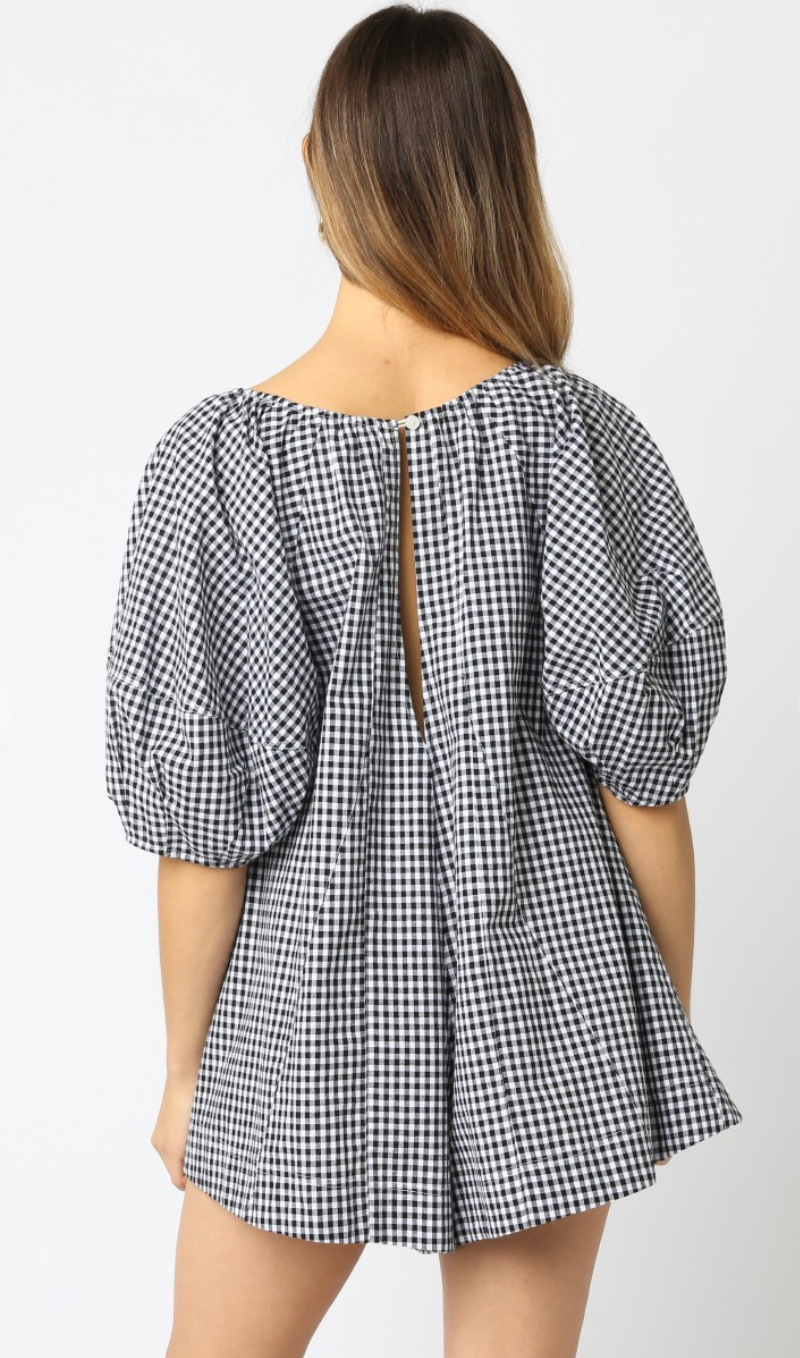 Gingham Tie Front Romper