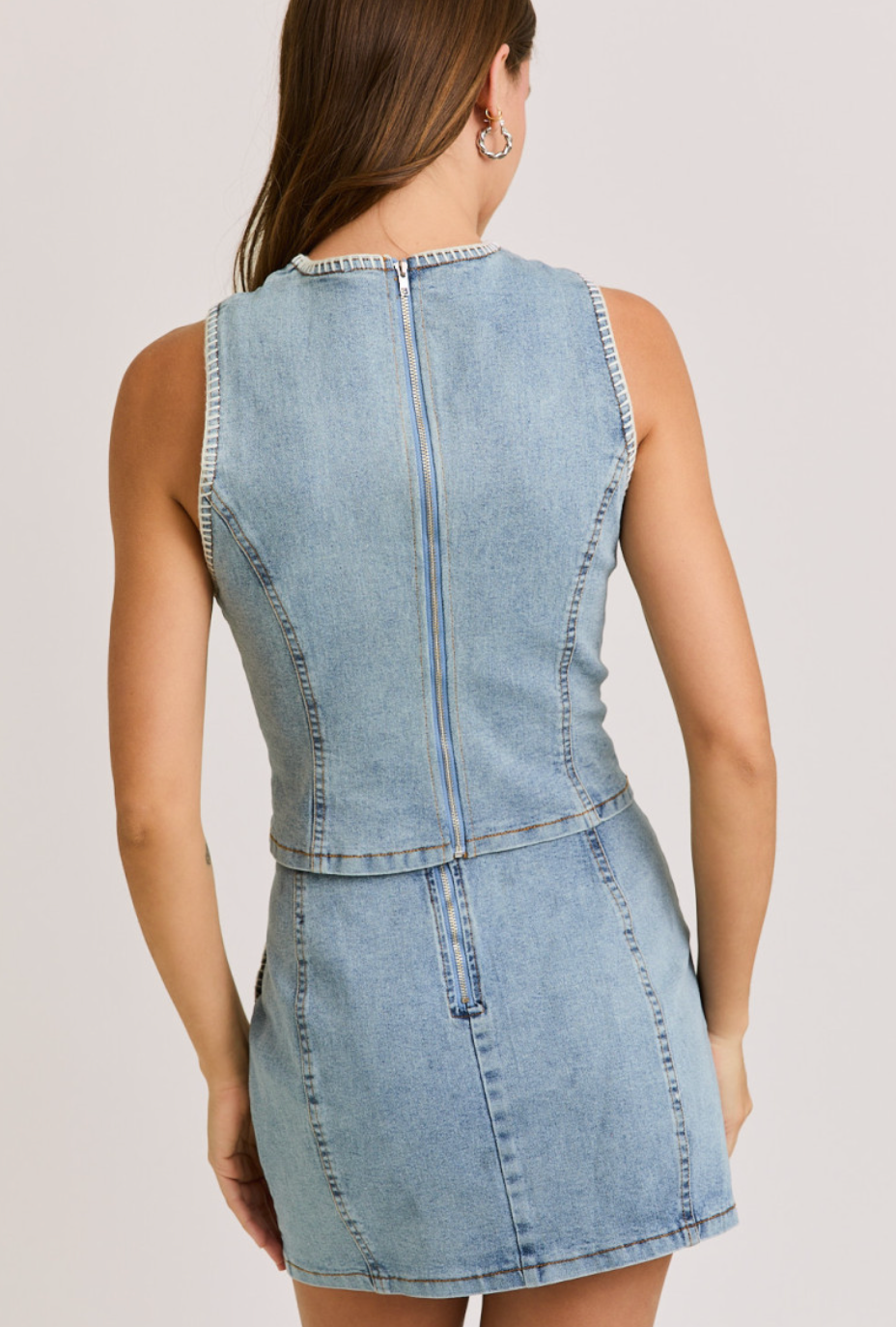 Kyle Denim Tank & Skirt Set of 2