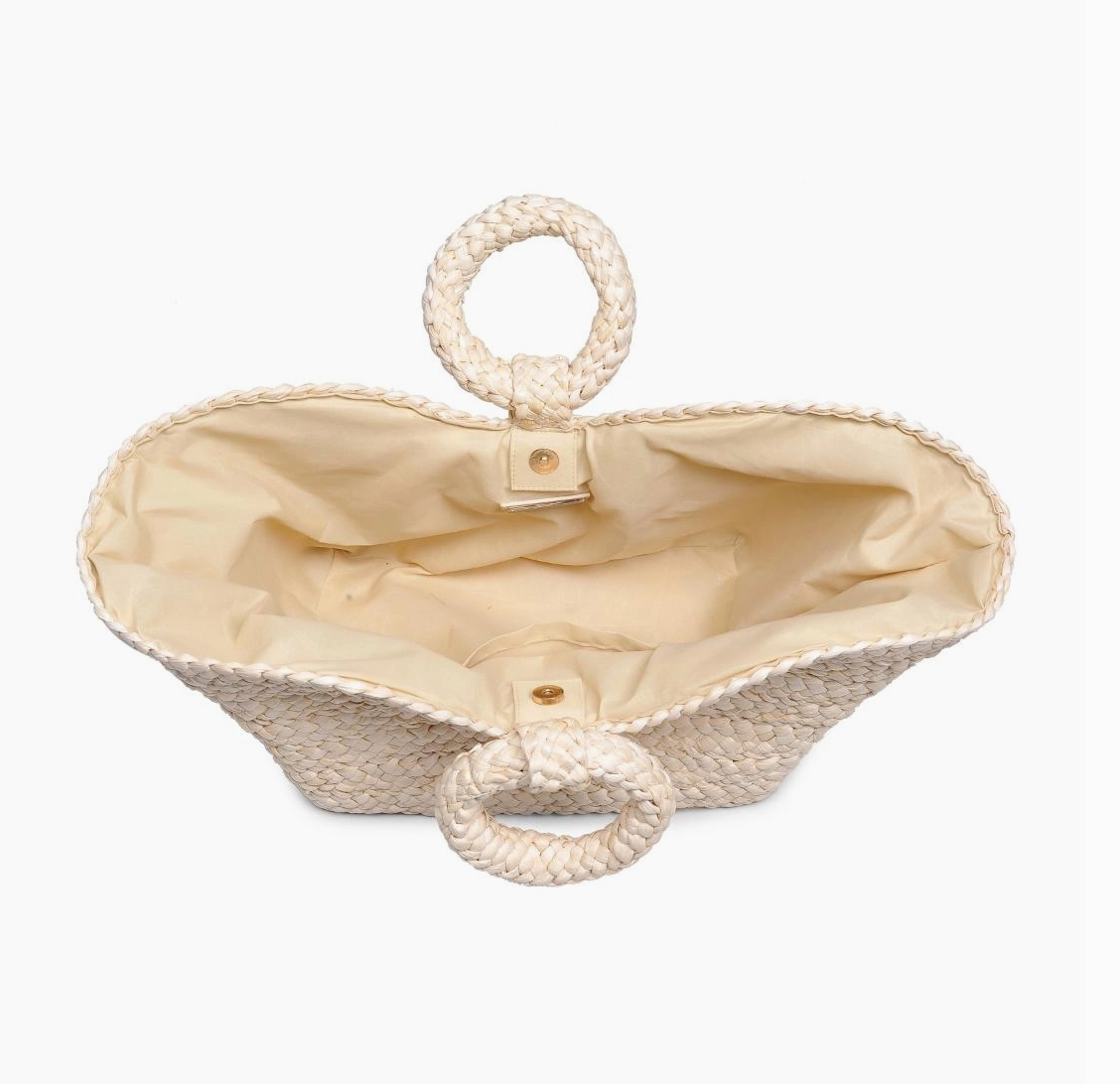 Edith Ring Handle Rattan Purse