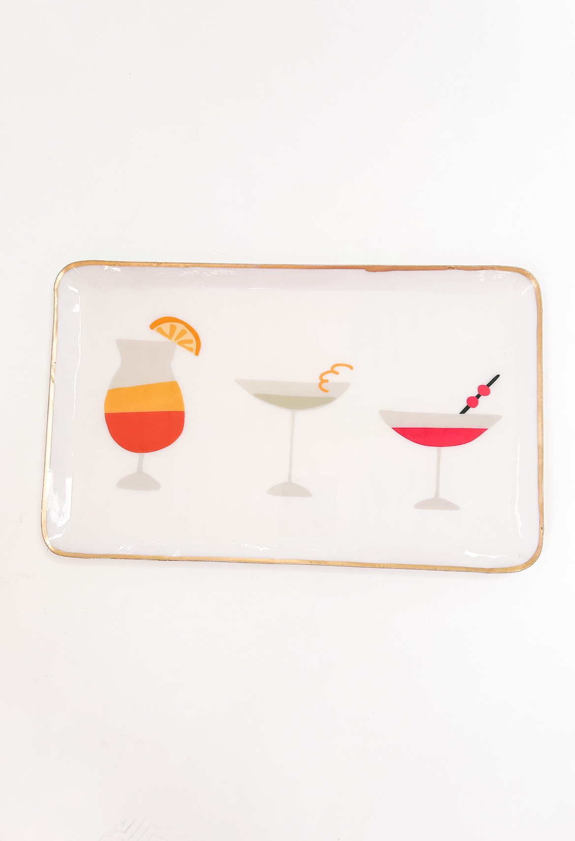 Cocktail Glasses Metal Tray