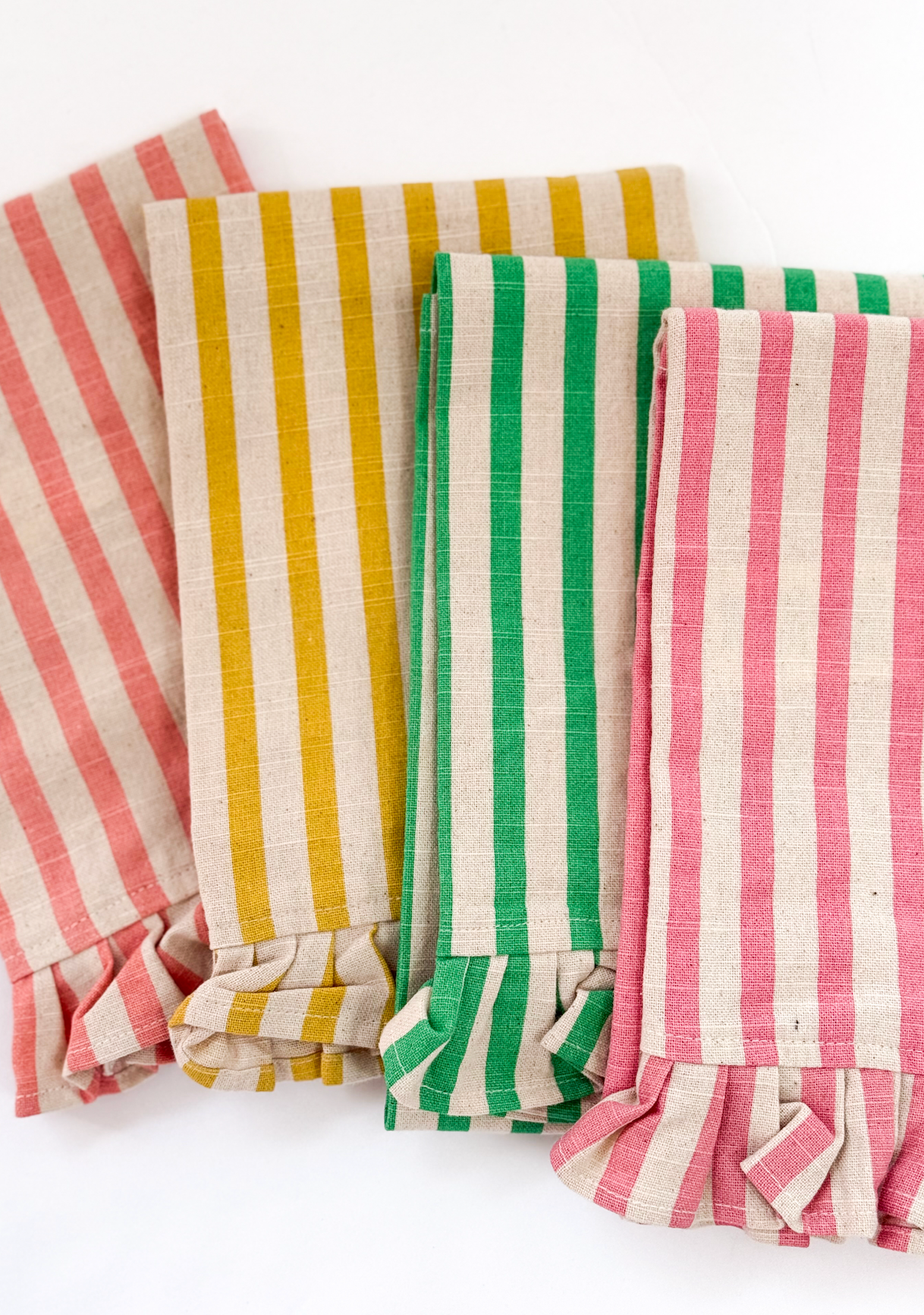 Stripe Tea Towel - Coral