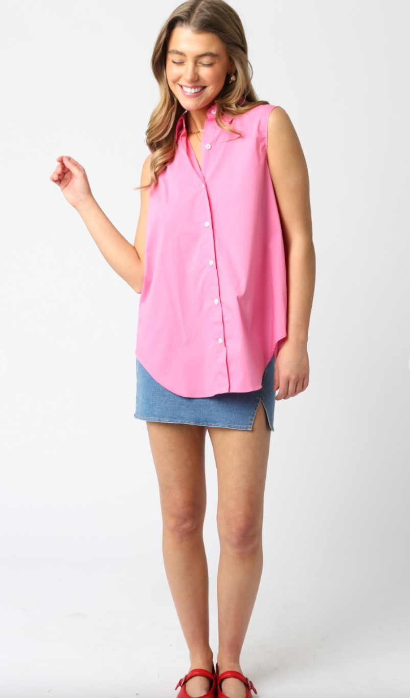 Aria Collared Shirt Pink
