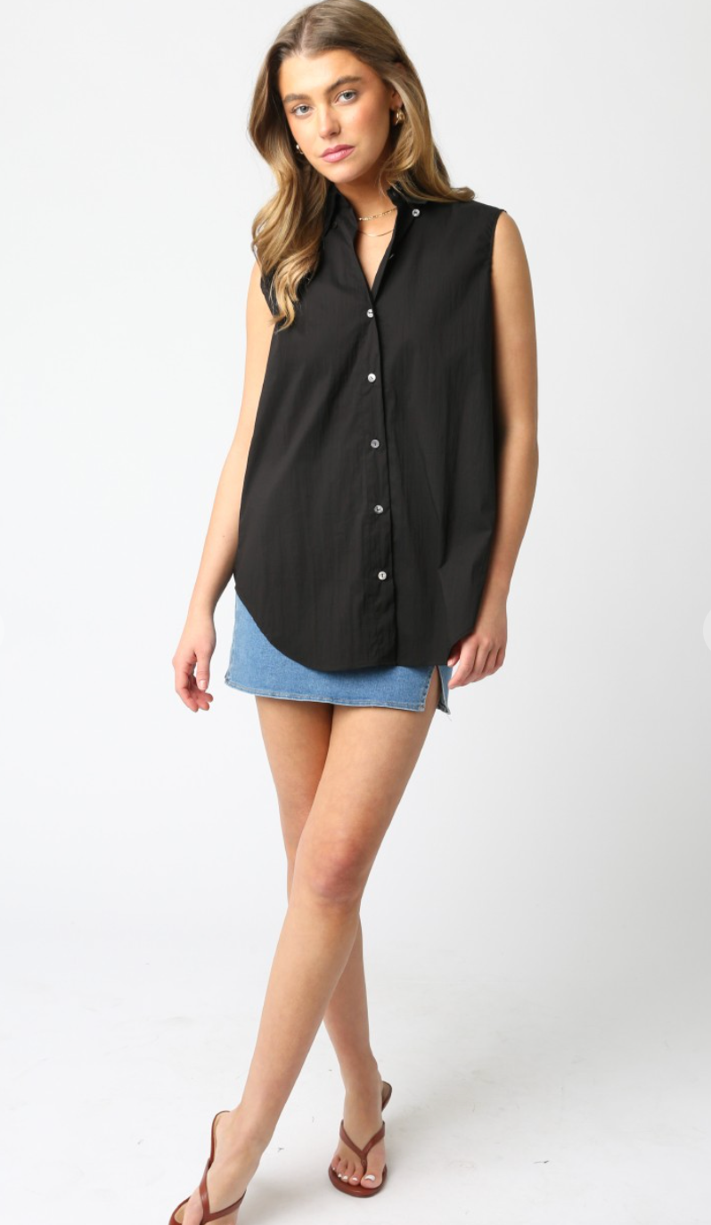 Aria Collared Shirt Black
