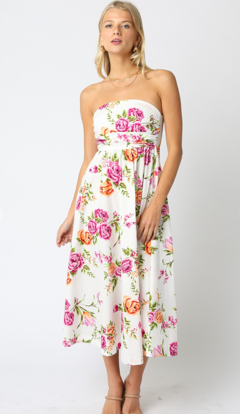 Raelynn Strapless Midi Dress