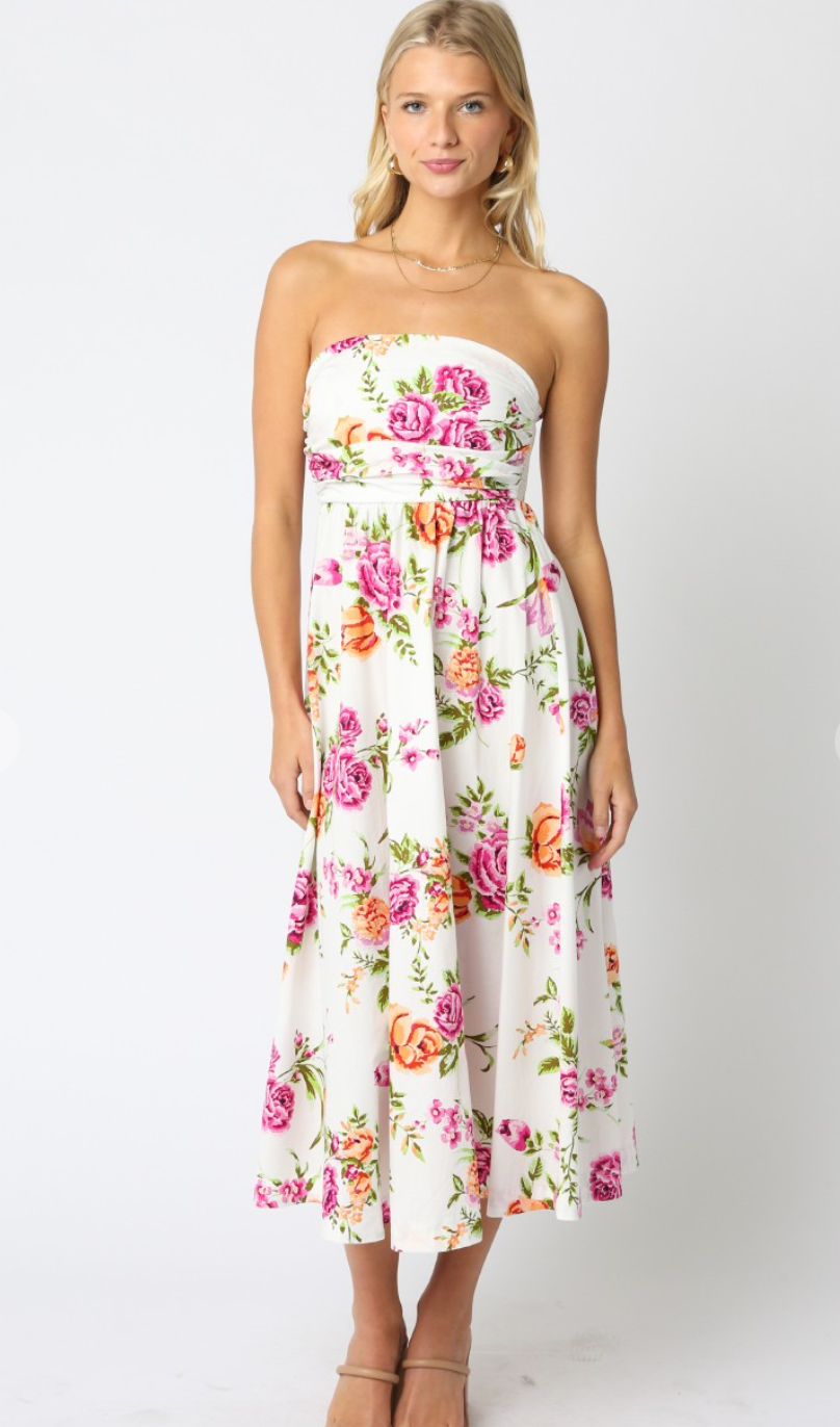 Raelynn Strapless Midi Dress